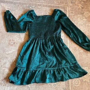 Green floral long sleeve dress